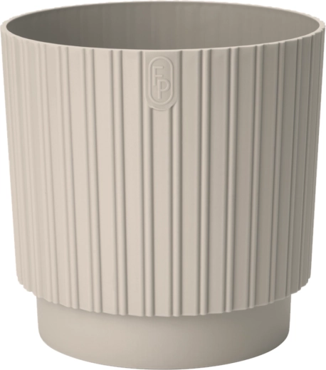 Bloempot MIKA Cyli Petit ECO van gerecycled plastic 14 cm amandel