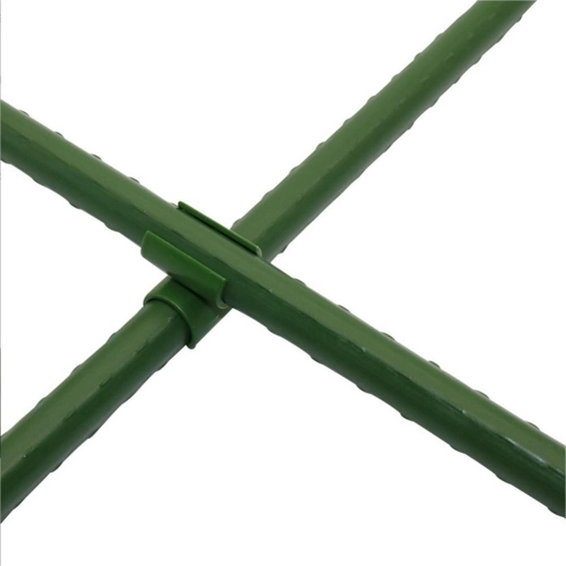 Kruisvormige hoekconnector voor tuinstokken 11 mm, groen (10 stuks)