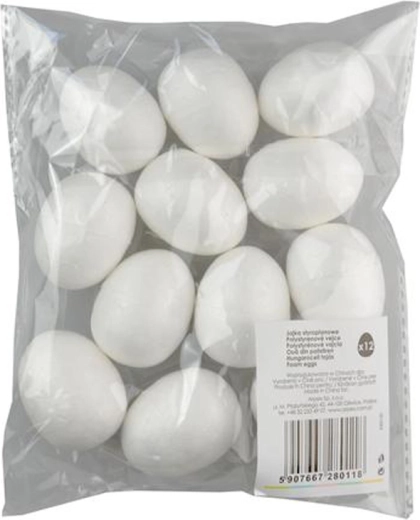 Polystyreen eieren 4 cm, set van 12 stuks