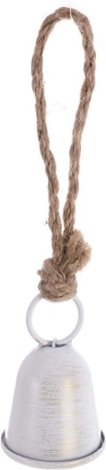 Metalen hangende bel wit 7 cm