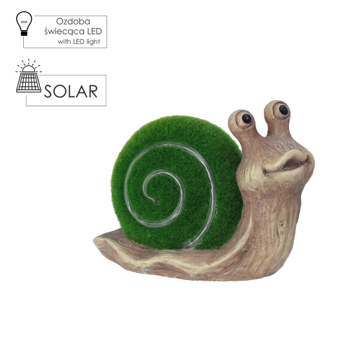 Zonne-energie tuindecoratie slak met LED-verlichte schelp