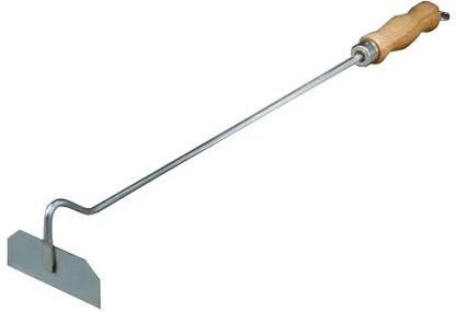 Haard-as-krabber met houten handvat, verzinkt