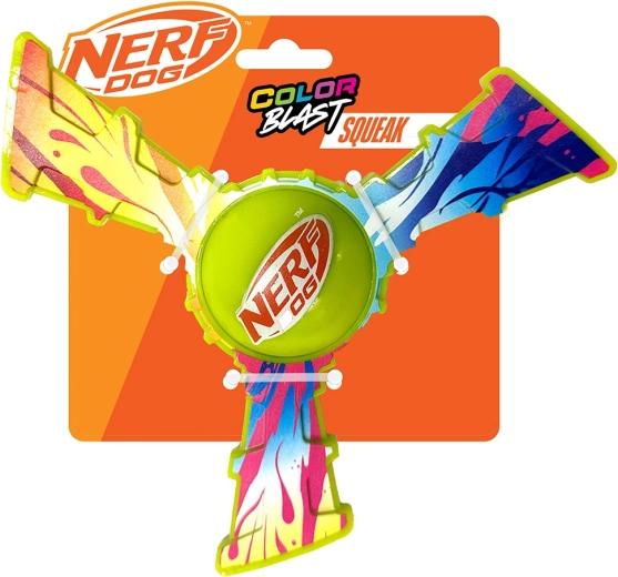 Nerf Dog vliegende hondenspeelgoed met gekleurde greep 20 cm