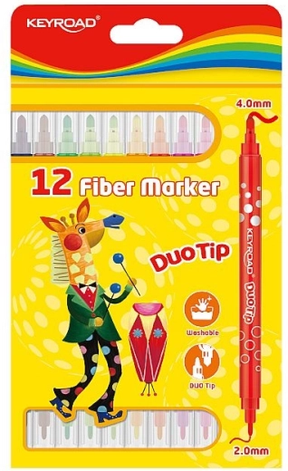 Keyroad Duo markers, set van 12 kleuren