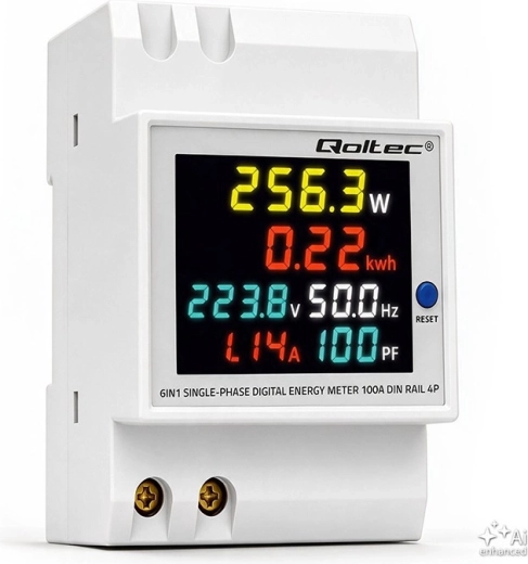 Enkelfasige energiemeter voor DIN-rail 230 V 100 A 3P
