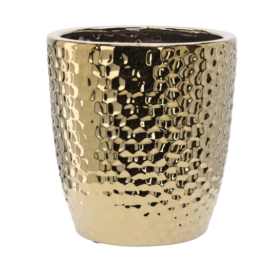 Keramische sierpot voor bloempot 39 × 39 × 41,5 cm – gouden honingraat