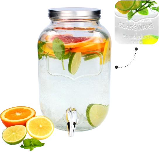 Glazen drankdispenser met kraantje 4 l