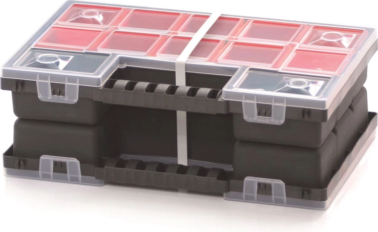 Kunststof organizer NORB DUO met uitneembare vakken