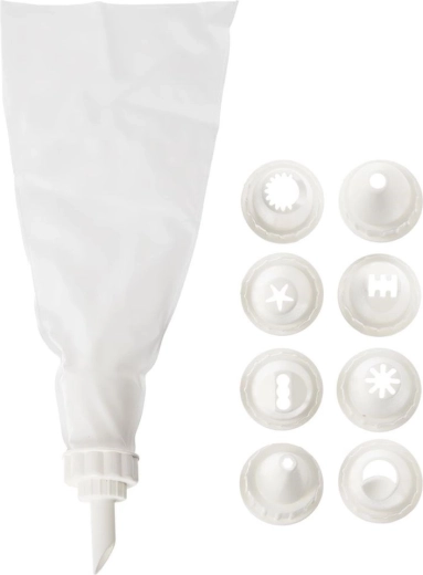 Banketbakkersspuitzak met 9 decoratiespuitmonden 26 cm