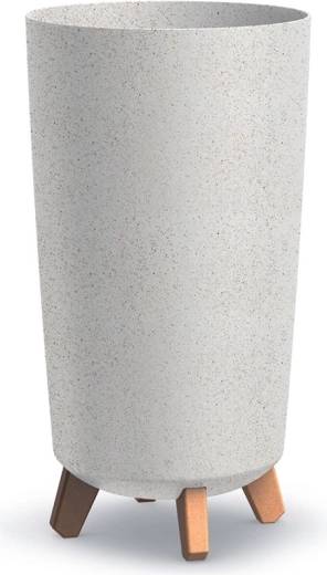 Bloempot op pootjes Gracia Tubus Slim Eco Wood 24 cm – wit