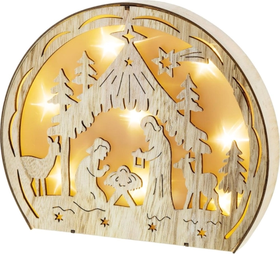 RETLUX houten verlichte kerststal met 8 LED's