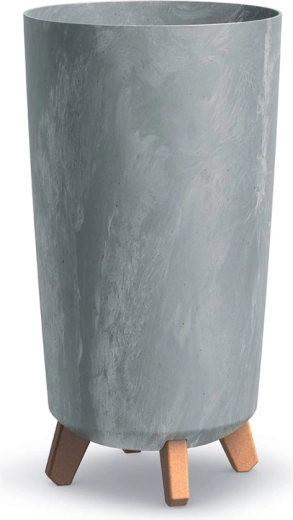 Bloempot met poten Gracia Tubus Slim betoneffect 24 cm, grijs