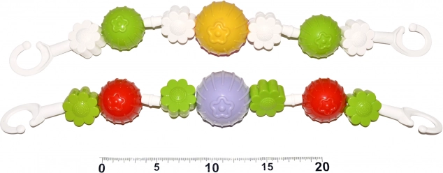 Kinderwagenketting met bloemetjes en ballen