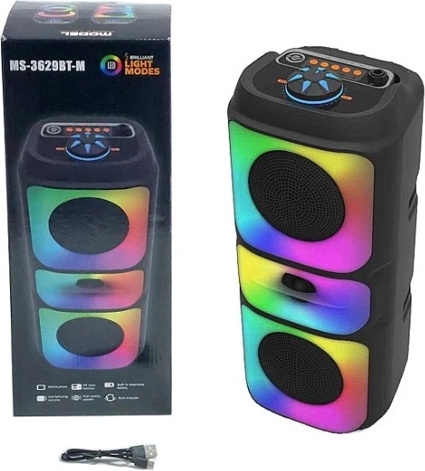 Compacte Bluetooth-speaker met FM-radio en RGB LED-achtergrondverlichting