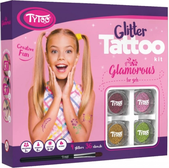 TyToo Glamorous – grote set glitsertattoos voor meisjes