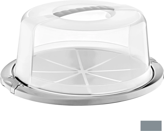 Plastic dienblad met deksel met een diameter van 30 cm (kleurenmix)