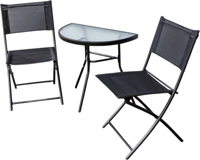 Halfronde tafel met gehard glas