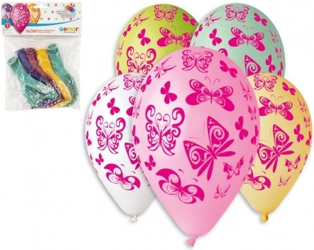 Opblaasbare ballonnen Vlindertjes 5 stuks