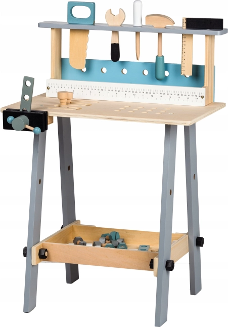 Houten werkbank met gereedschap, 32 onderdelen ECOTOYS