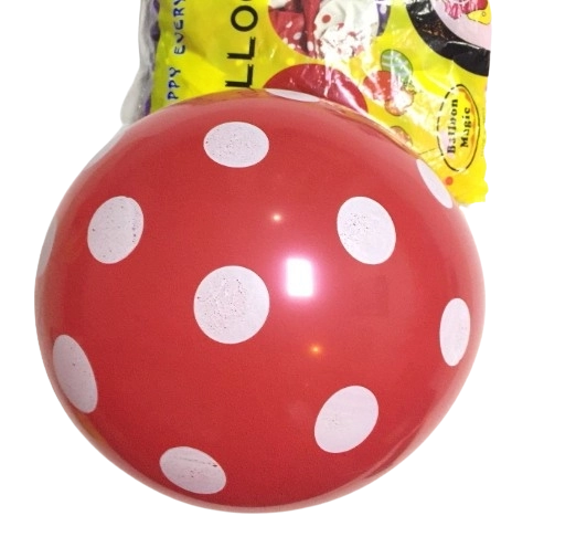 Latex ballonnen rood met stippen 12 inch