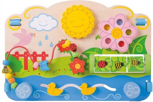 Bigjigs Baby houten motoriekbord Bloemen