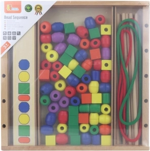 Houten educatief spel VIGA Logische kralen, 104-delig Montessori