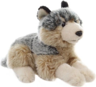 Pluchen liggende wolf 22 cm