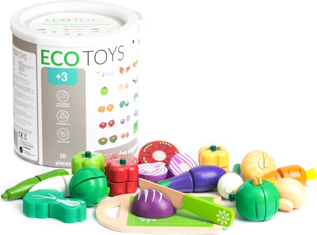 Houten groente om te snijden Ecotoys 20 stuks