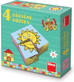Dino houten blokken voor de allerkleinsten 4 stuks