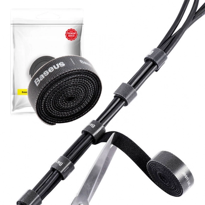 Baseus zwarte klittenband van 1m