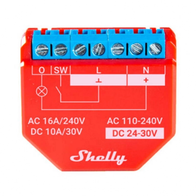 Wi-Fi Slimme Relay Shelly Plus 1PM, 1 kanaal 16A, met vermogensmeting