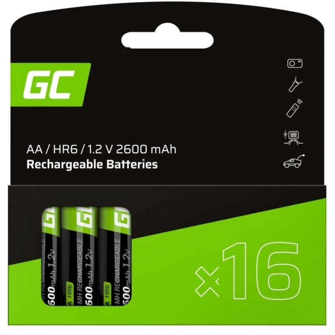 Oplaadbare AA-batterijen R6 2600mAh 16 stuks