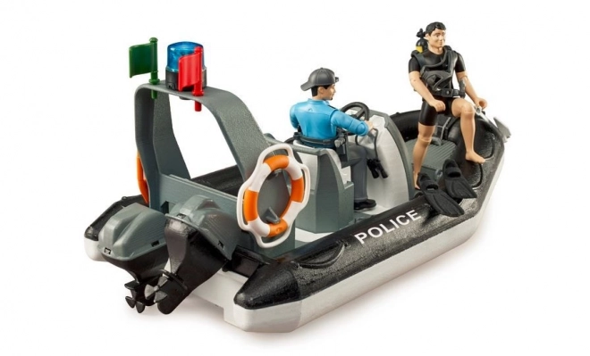 Bruder Politieboot met Agent en Duiker