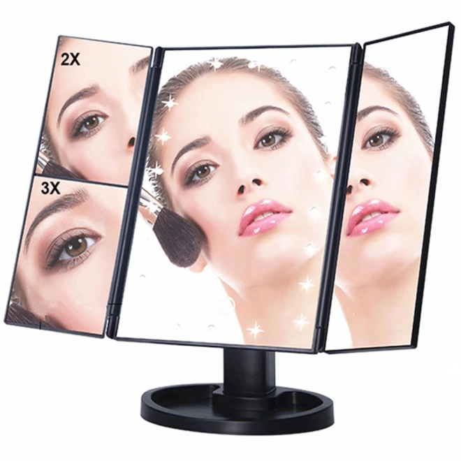 Cosmetische spiegel met LED-verlichting en vergroting