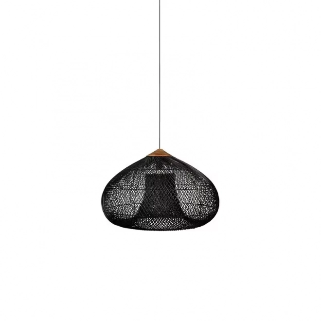 Plafond hanglamp van natuurlijke rotan - 40 cm - zwart