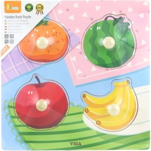Houten puzzel Viga met knopjes Fruit
