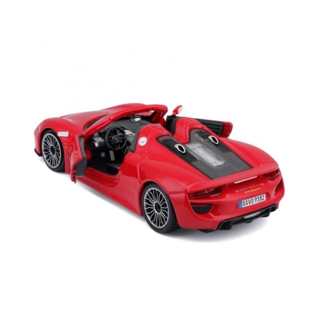 Bburago Porsche 918 Spyder rood model 1:24
