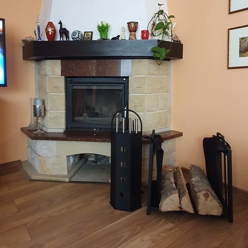 Mand en tas voor haardhout 2-in-1