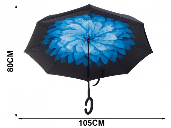 Ombrella omgekeerd inklapbare paraplu sterke staven robuuste staande paraplu – Blauw