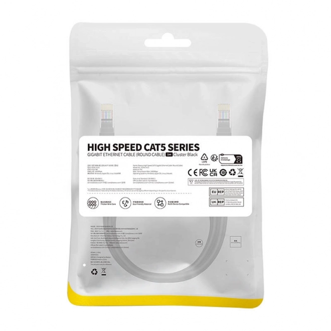 Netwerkkabel Baseus Ethernet CAT5 1m zwart
