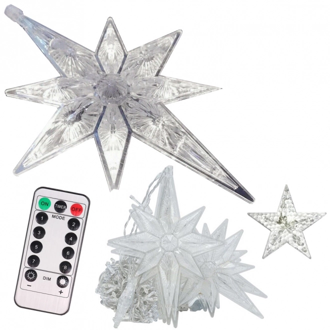 Kerstverlichting gordijn met sterren op USB
