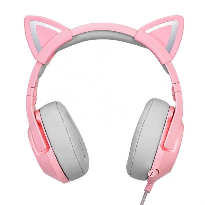 Gaming koptelefoon roze met kattenoren