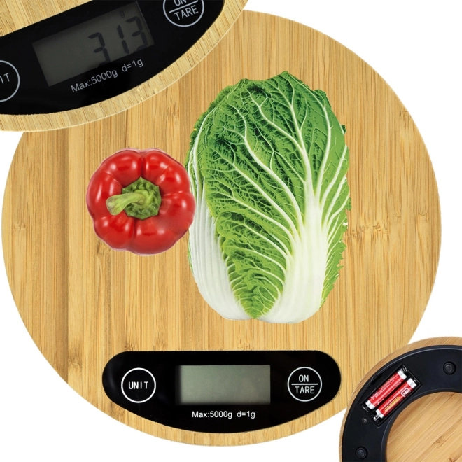 Digitale bamboe keukenweegschaal tot 5 kg