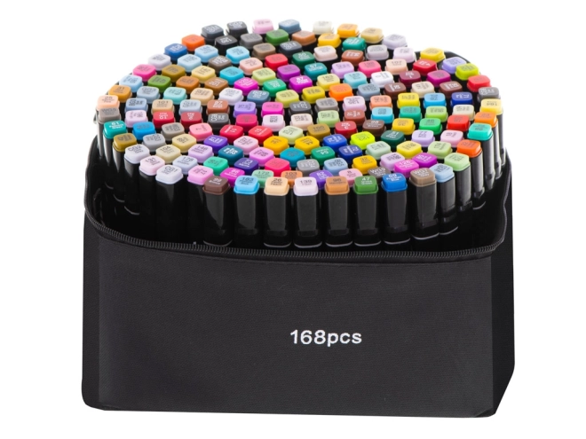 Dubbelzijdige stiften in etui - 168 stuks