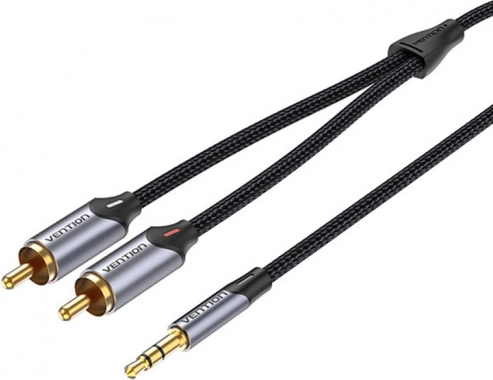 Audio kabel 2xRCA naar 3,5 mm Vention BCNBF 1 m (grijs)