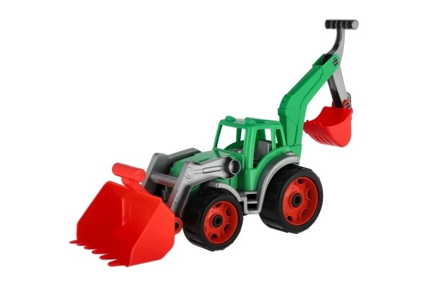 Tractor met lepel en graafmachine
