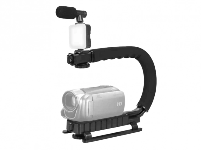 Vlogset met houder, LED-licht en microfoon