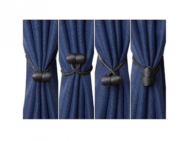 Decoratieve magnetische clips voor gordijnen – zwart