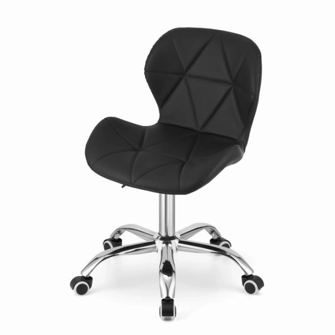 Draaibare bureaustoel met brede rugleuning, ecoleer, zwart
