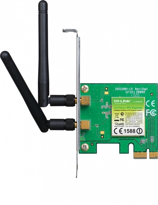 Draadloze kaart WiFi N300 PCI-E met twee antennes